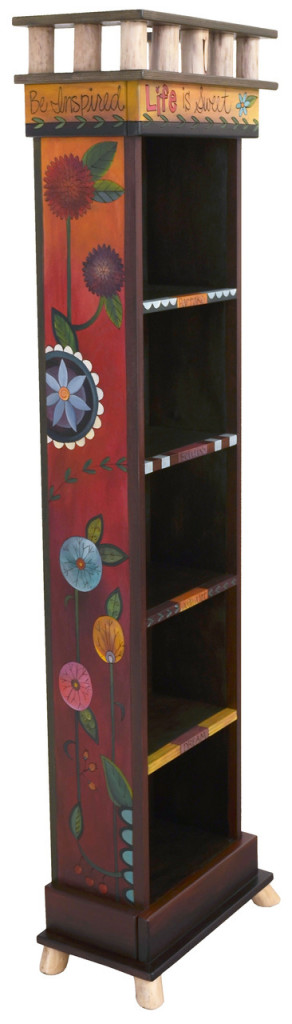 sticks hand painted bookcase